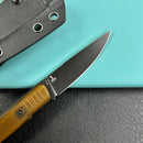 KUBEY KU356  JL Drop Point Fixie Every Day Carry Fixed Blade Knife Ultem 3.11'' Drop Point Blackwash 14C28N