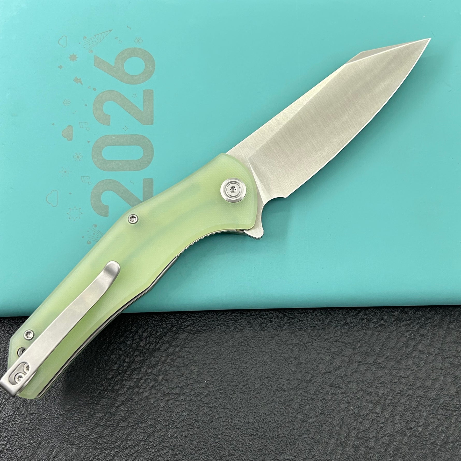 KUBEY Knife  KU158R Flash Linerlock Jade Folding knife Frame Locking