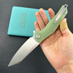 KUBEY Knife  KU158R Flash Linerlock Jade Folding knife Frame Locking