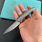 KUBEY  KB2103 Pike Liner Lock Folding Knife Gray CPM-20CV Titanium Handle 2.87" Sand Blasted 6AL4V Titanium