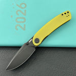 KUBEY Knife KU344O Momentum Linerlock Translucent Yellow D2 Folding Knife