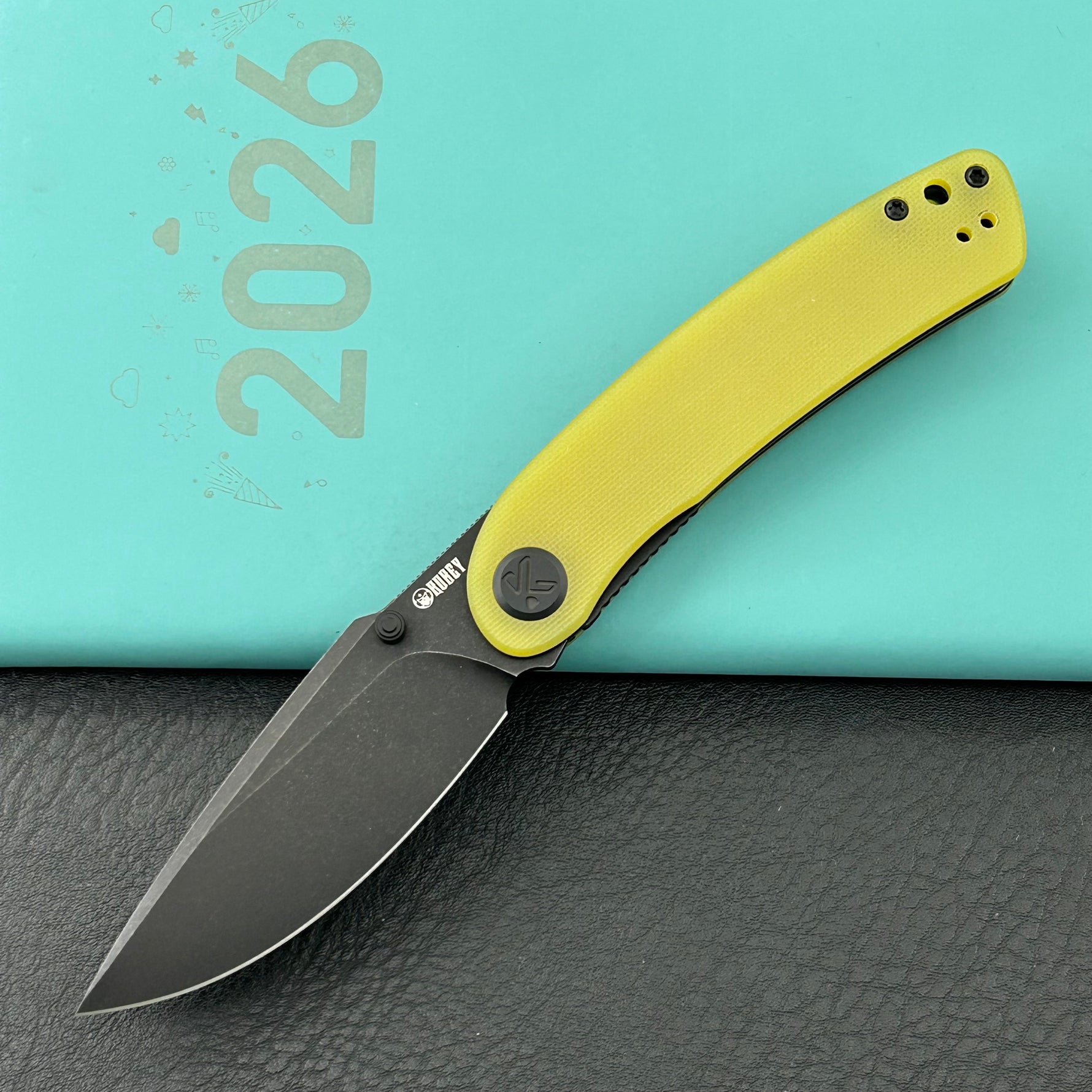KUBEY Knife KU344O Momentum Linerlock Translucent Yellow D2 Folding Knife
