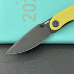KUBEY Knife KU344O Momentum Linerlock Translucent Yellow D2 Folding Knife