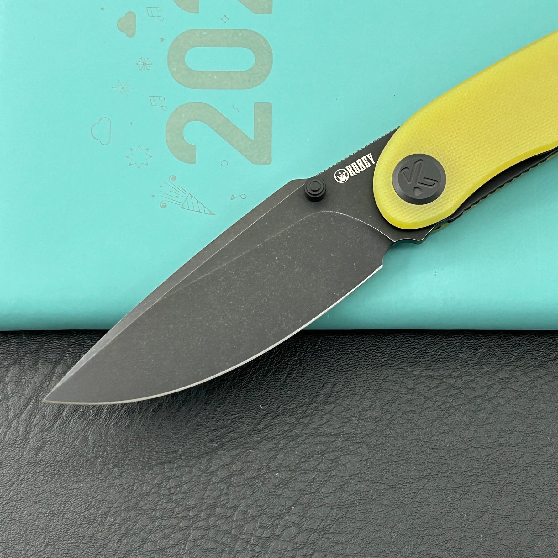 KUBEY Knife KU344O Momentum Linerlock Translucent Yellow D2 Folding Knife