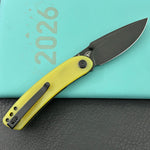 KUBEY Knife KU344O Momentum Linerlock Translucent Yellow D2 Folding Knife