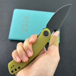 KUBEY Knife KU344O Momentum Linerlock Translucent Yellow D2 Folding Knife