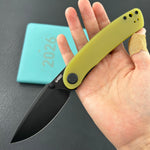 KUBEY Knife KU344O Momentum Linerlock Translucent Yellow D2 Folding Knife
