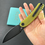 KUBEY Knife KU344O Momentum Linerlock Translucent Yellow D2 Folding Knife