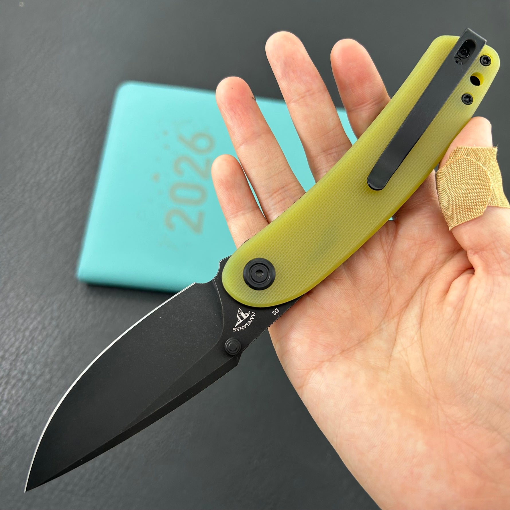 KUBEY Knife KU344O Momentum Linerlock Translucent Yellow D2 Folding Knife