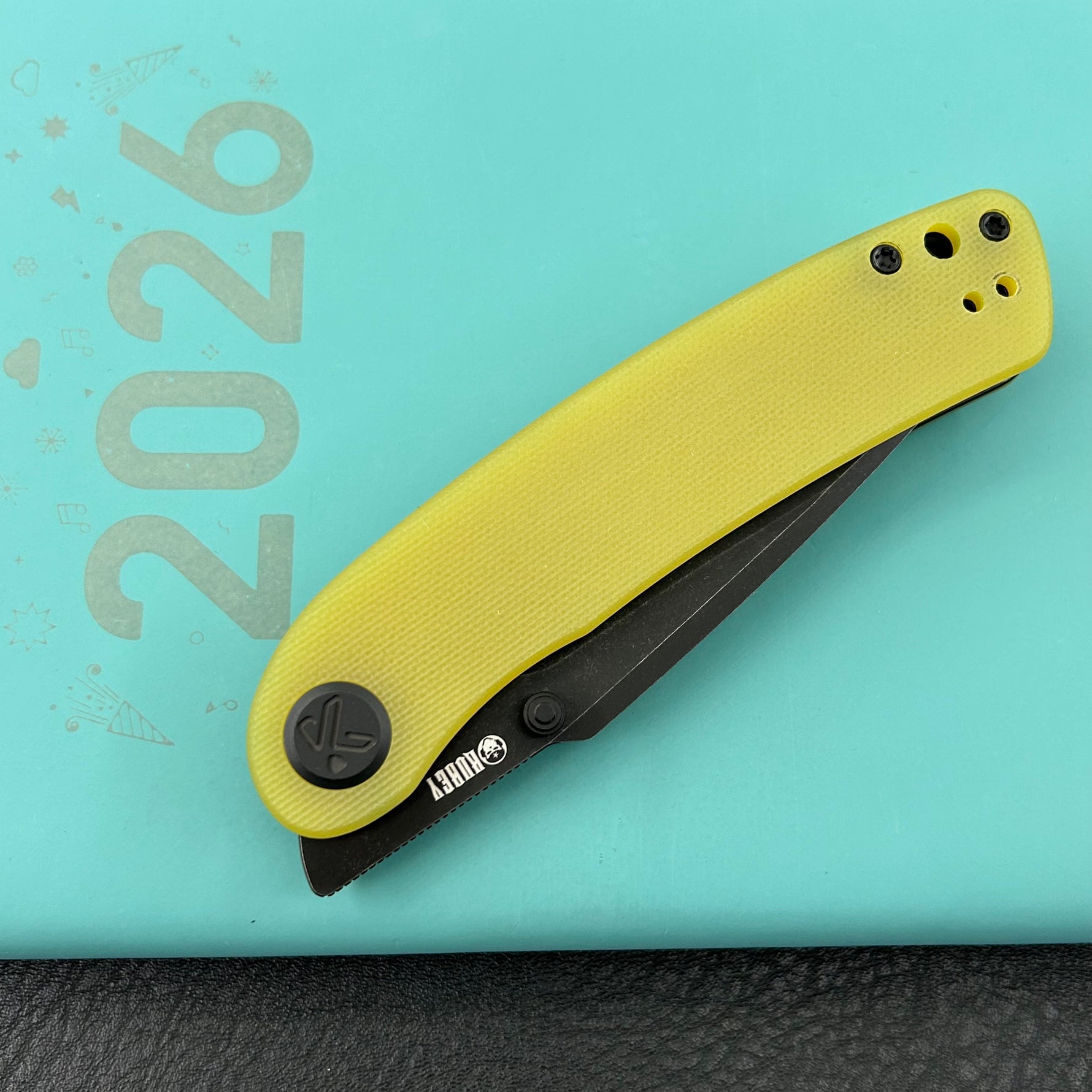 KUBEY Knife KU344O Momentum Linerlock Translucent Yellow D2 Folding Knife