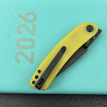 KUBEY Knife KU344O Momentum Linerlock Translucent Yellow D2 Folding Knife