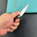 KUBEY KB2103B Pike Liner Lock Folding Knife black 6AL4V Titanium Handle 2.87" Sand Blasted  CPM-20CV