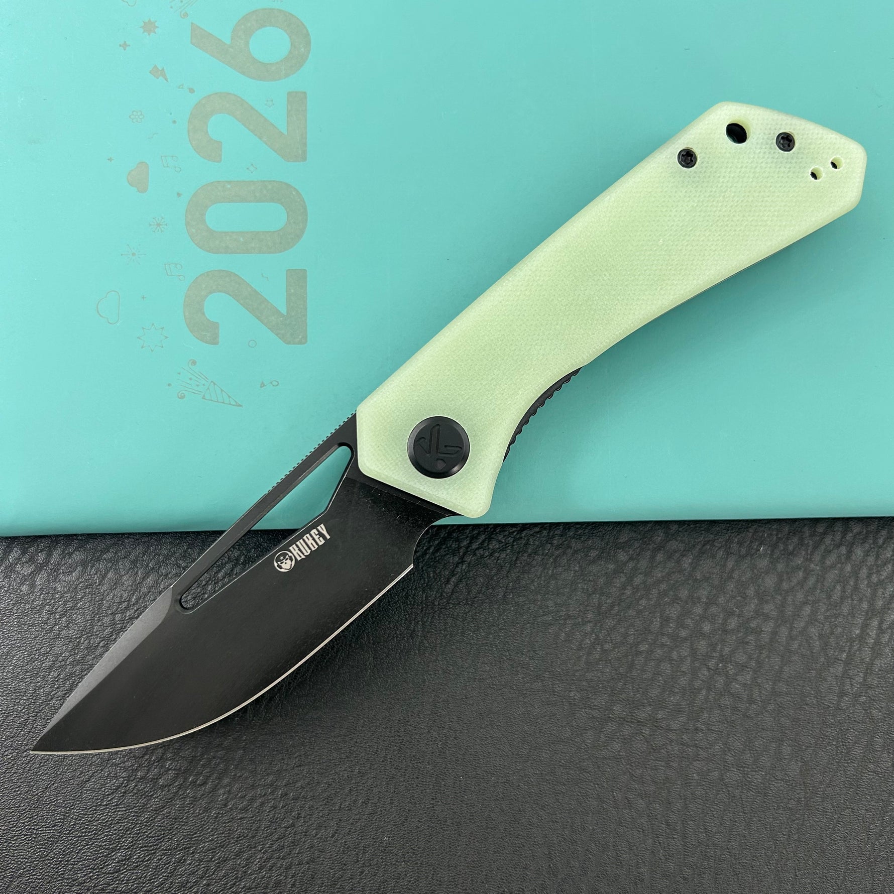 KUBEY Knife KU331N Thalia Linerlock Black Jade 14C28N Folding Knife