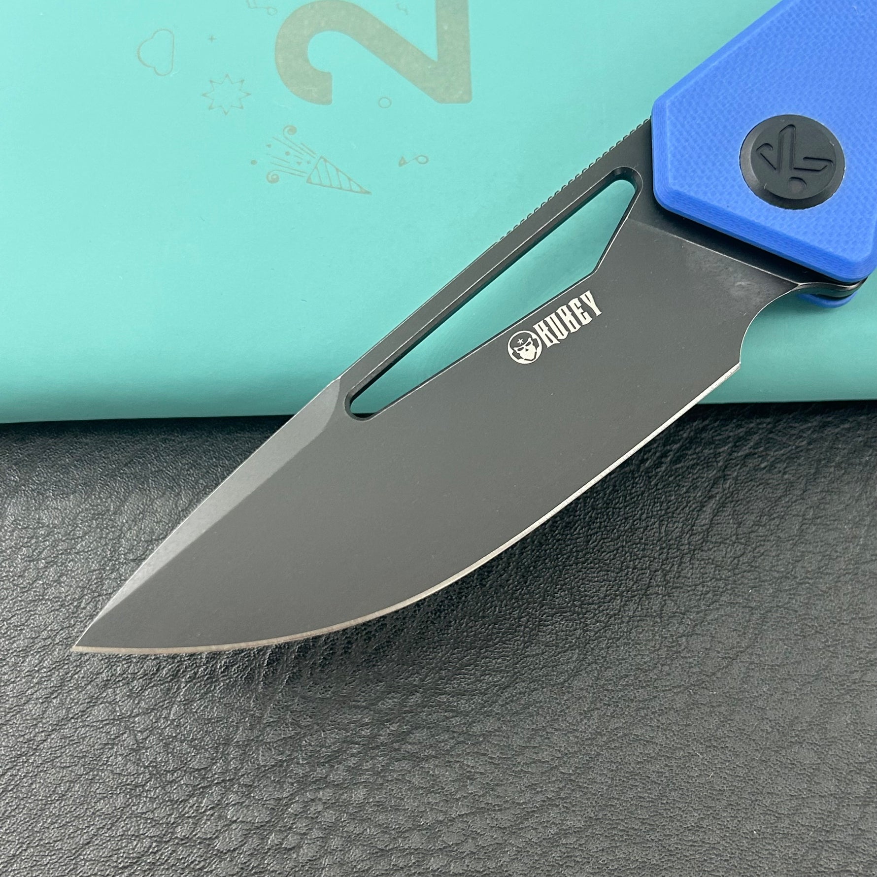 KUBEY Knife KU331P Thalia Linerlock Black Tan 14C28N Folding Knife