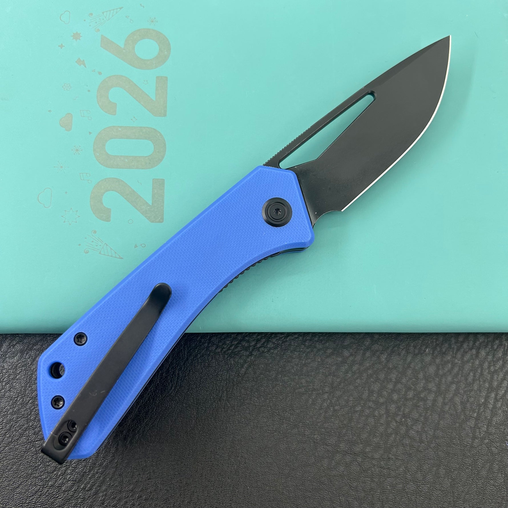 KUBEY Knife KU331P Thalia Linerlock Black Tan 14C28N Folding Knife
