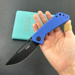 KUBEY Knife KU331P Thalia Linerlock Black Tan 14C28N Folding Knife