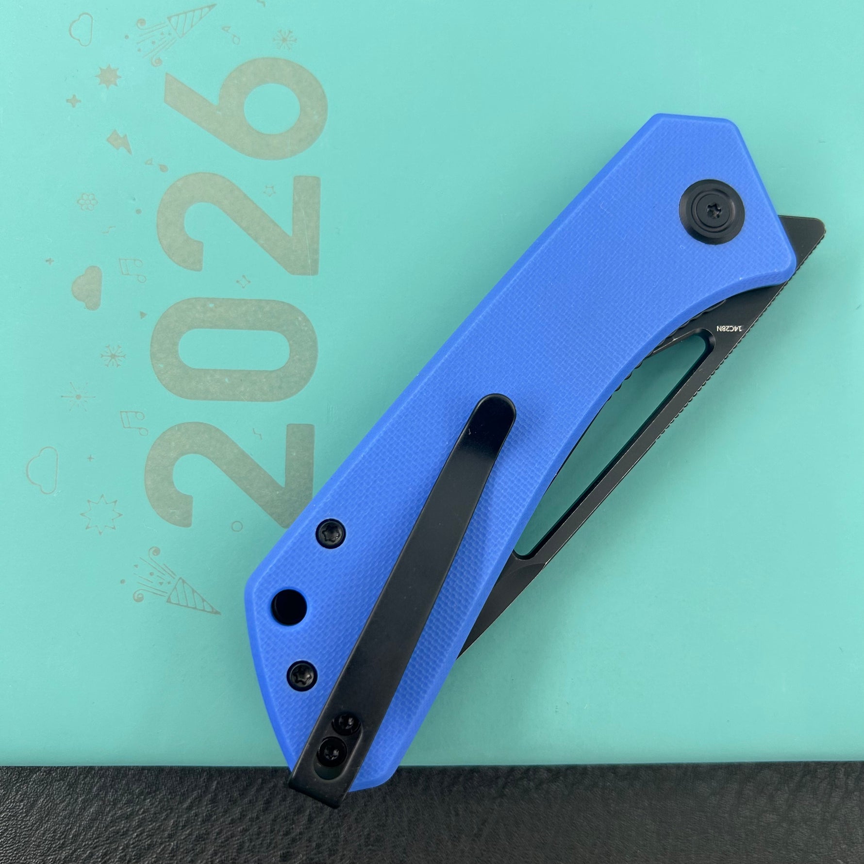 KUBEY Knife KU331P Thalia Linerlock Black Tan 14C28N Folding Knife