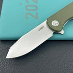 KUBEY Knife KU358R Master Chief Linerlock Green Micarta  14C28N Folding Knife