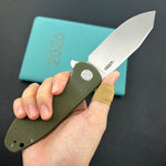 KUBEY Knife KU358R Master Chief Linerlock Green Micarta  14C28N Folding Knife