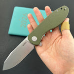 KUBEY Knife KU358R Master Chief Linerlock Green Micarta  14C28N Folding Knife