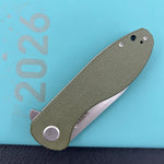 KUBEY Knife KU358R Master Chief Linerlock Green Micarta  14C28N Folding Knife