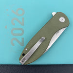KUBEY Knife KU358R Master Chief Linerlock Green Micarta  14C28N Folding Knife