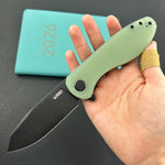 KUBEY Knife KU358Q Master Chief Linerlock Black Jade  14C28N Folding Knife