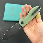 KUBEY Knife KU358Q Master Chief Linerlock Black Jade  14C28N Folding Knife