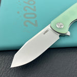 KUBEY Knife KU358L Master Chief Linerlock Jade  14C28N Folding Knife