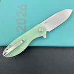 KUBEY Knife KU358L Master Chief Linerlock Jade  14C28N Folding Knife