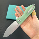 KUBEY Knife KU358L Master Chief Linerlock Jade  14C28N Folding Knife