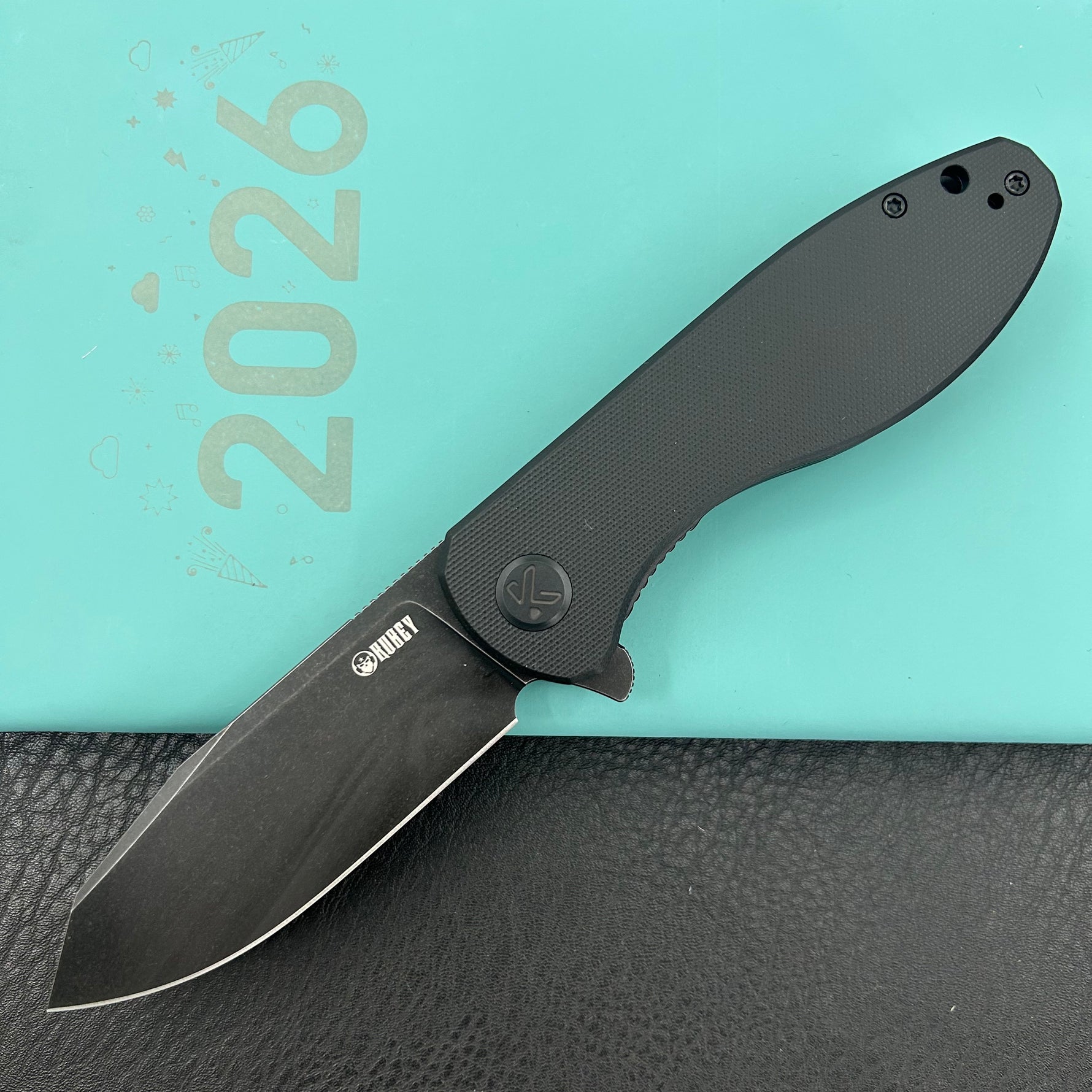 KUBEY Knife KU358N Master Chief Linerlock Blackout  14C28N Folding Knife