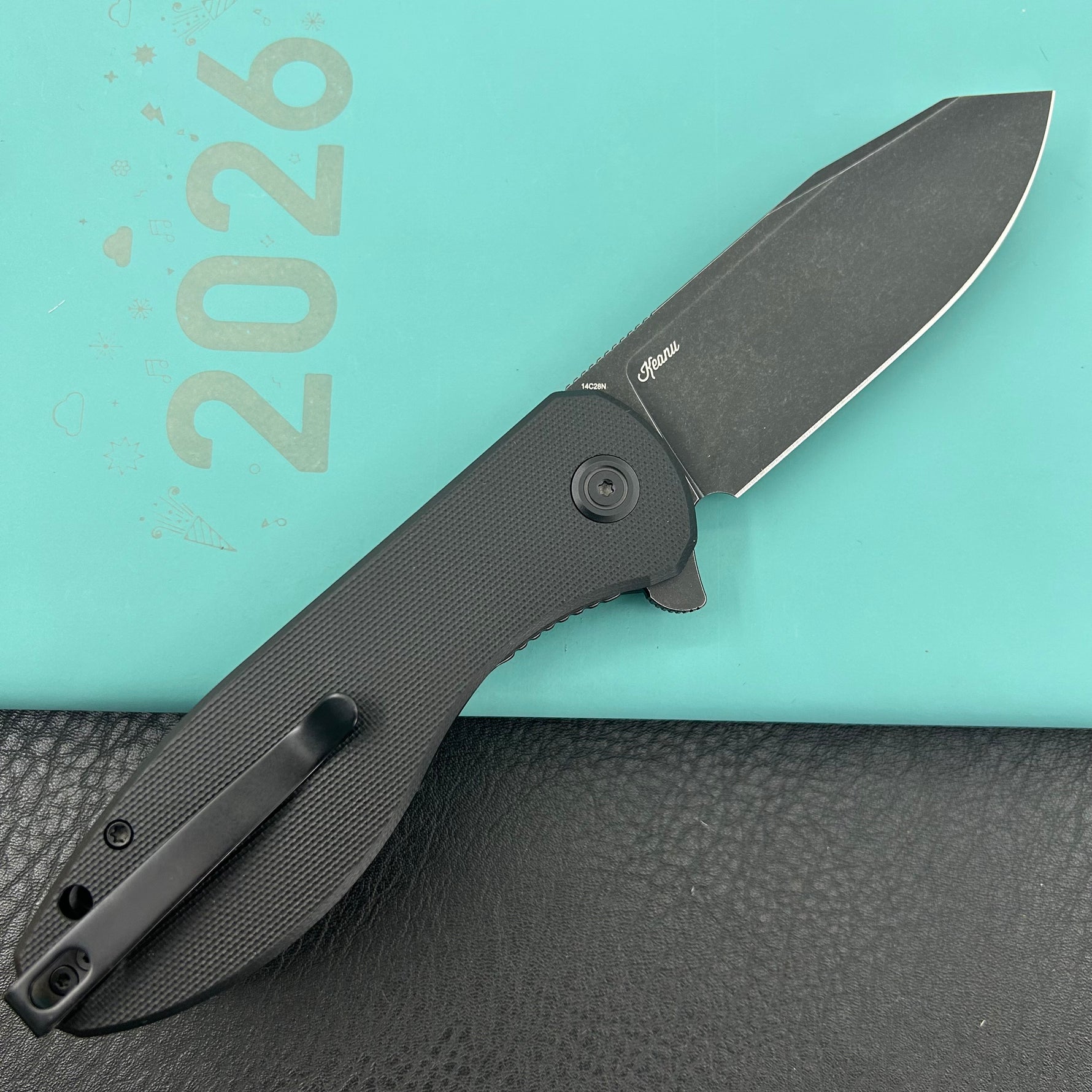 KUBEY Knife KU358N Master Chief Linerlock Blackout  14C28N Folding Knife