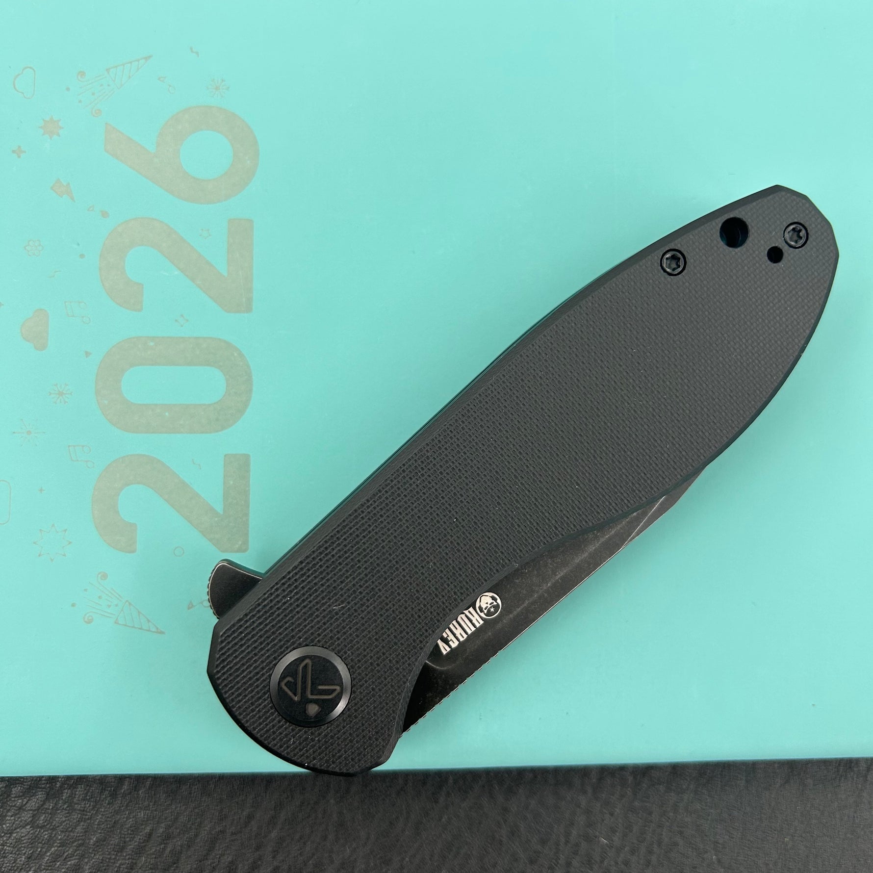 KUBEY Knife KU358N Master Chief Linerlock Blackout  14C28N Folding Knife