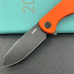KUBEY Knife KU358O Master Chief Linerlock Black Orange  14C28N Folding Knife