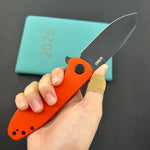 KUBEY Knife KU358O Master Chief Linerlock Black Orange  14C28N Folding Knife