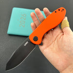 KUBEY Knife KU358O Master Chief Linerlock Black Orange  14C28N Folding Knife