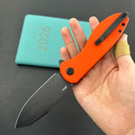 KUBEY Knife KU358O Master Chief Linerlock Black Orange  14C28N Folding Knife