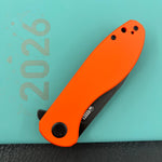 KUBEY Knife KU358O Master Chief Linerlock Black Orange  14C28N Folding Knife