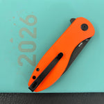 KUBEY Knife KU358O Master Chief Linerlock Black Orange  14C28N Folding Knife