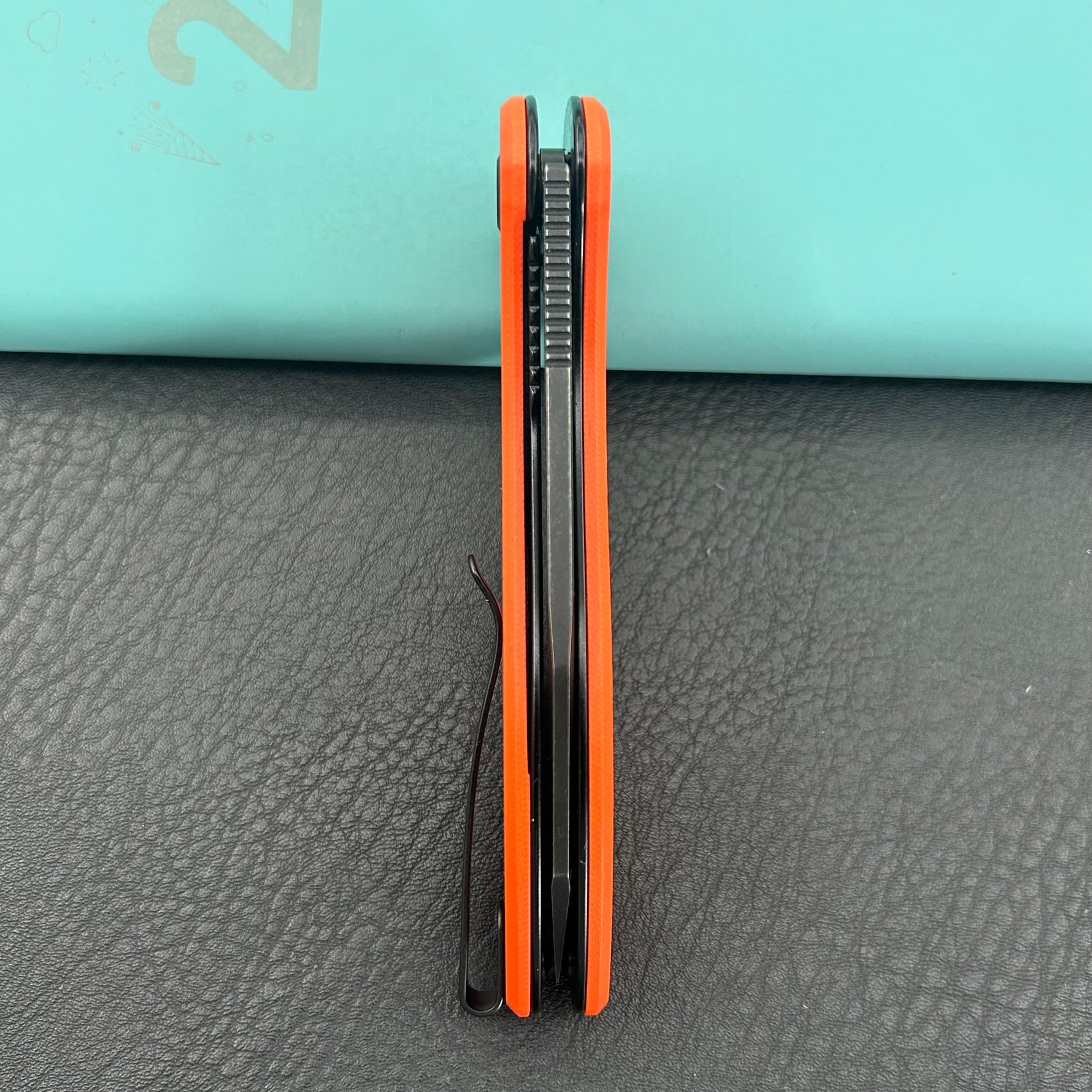 KUBEY Knife KU358O Master Chief Linerlock Black Orange  14C28N Folding Knife