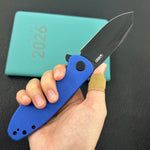 KUBEY Knife KU358P Master Chief Linerlock Black Blue  14C28N Folding Knife