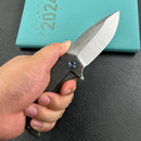 KUBEY KB367B Mikkel Willumsen Design Bravo one Frame Tactical Folding Knife 6AL4V Titanium 3.39" Belt Satin Boher M390