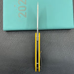 KUBEY Knife KU324J Doris Linerlock Yellow 14C28N Folding Knife