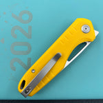 KUBEY Knife KU324J Doris Linerlock Yellow 14C28N Folding Knife