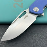 KUBEY  Knife KU322-1A Tityus Linerlock Blue Micarta  14C28N Folding Knife