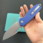 KUBEY  Knife KU322-1A Tityus Linerlock Blue Micarta  14C28N Folding Knife