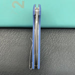 KUBEY  Knife KU322-1A Tityus Linerlock Blue Micarta  14C28N Folding Knife