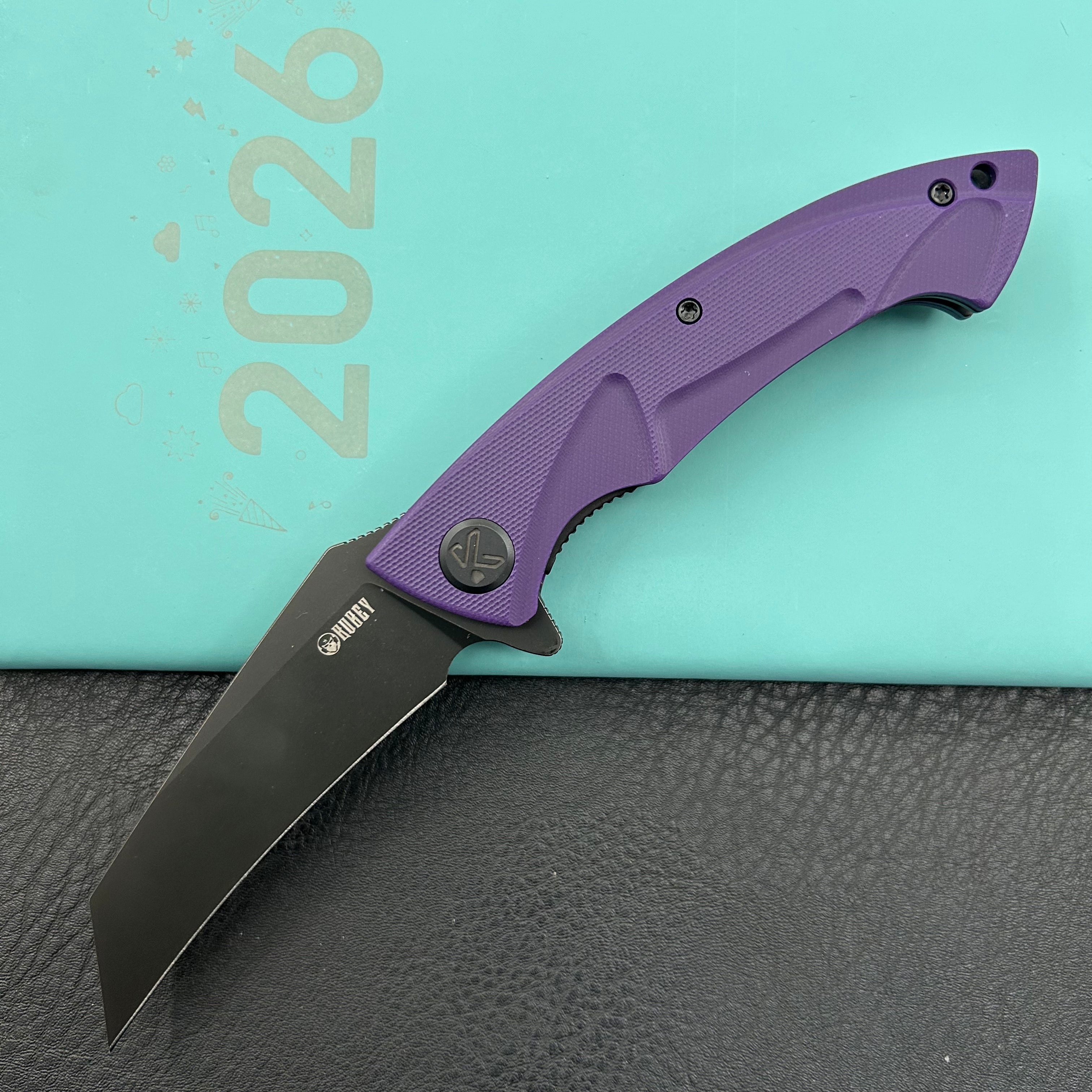 KUBEY  Knife KU212M Anteater Linerlock Black Purple   14C28N Folding Knife
