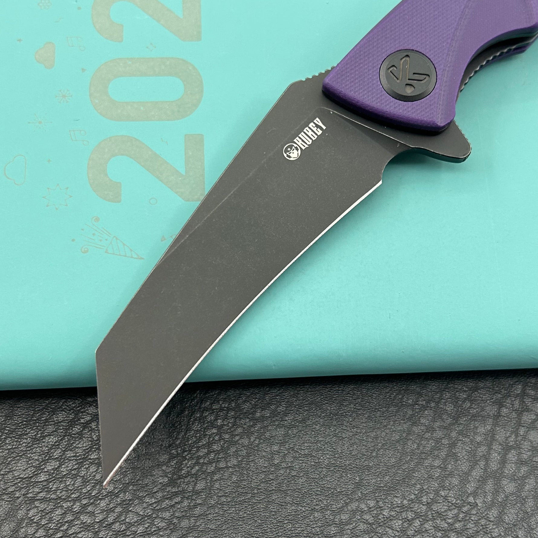 KUBEY  Knife KU212M Anteater Linerlock Black Purple   14C28N Folding Knife